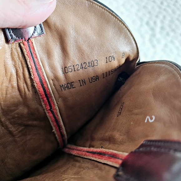 Nocona leather cowboy boots ostrich 10.5 made in the USA - Picture 6 of 7